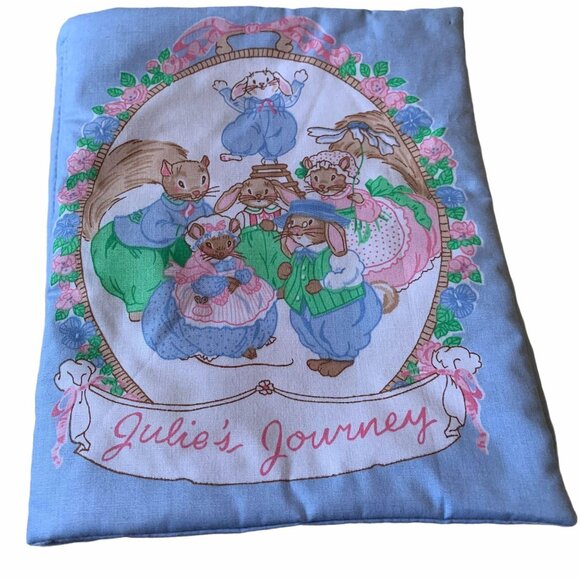 Vintage Julie's Journey Pastel Woodland Creatures Cloth Book - Picture 3 of 6